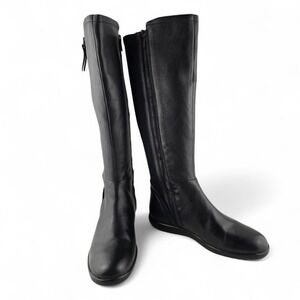 NWT Geox Women's Black Nappa Leather & Elastane Tall Breathable Boots 6